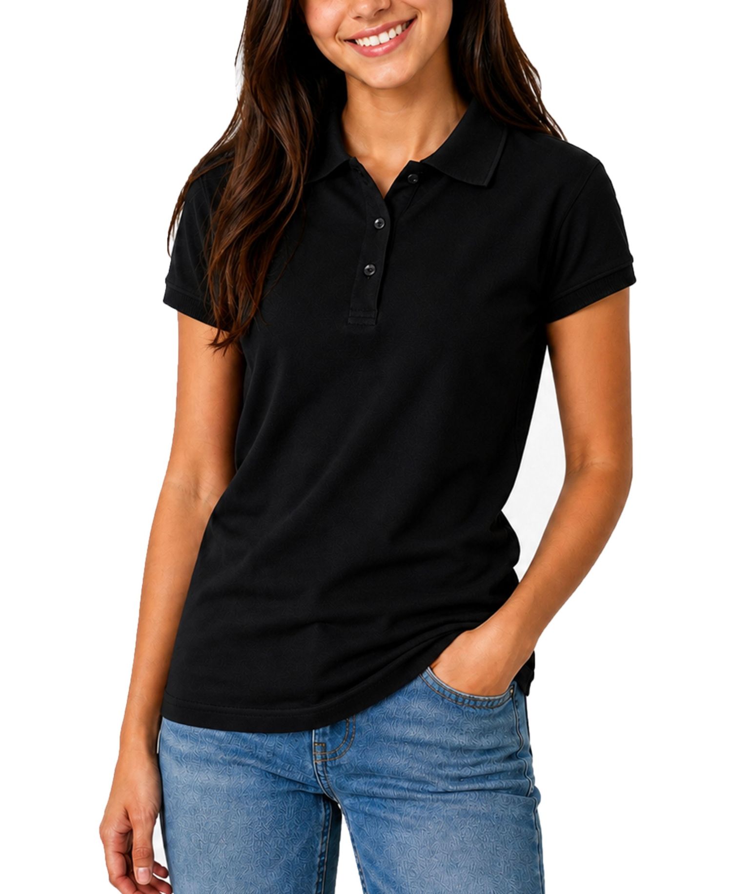 Women's Short Sleeve School Uniform Pique Polo Shirt