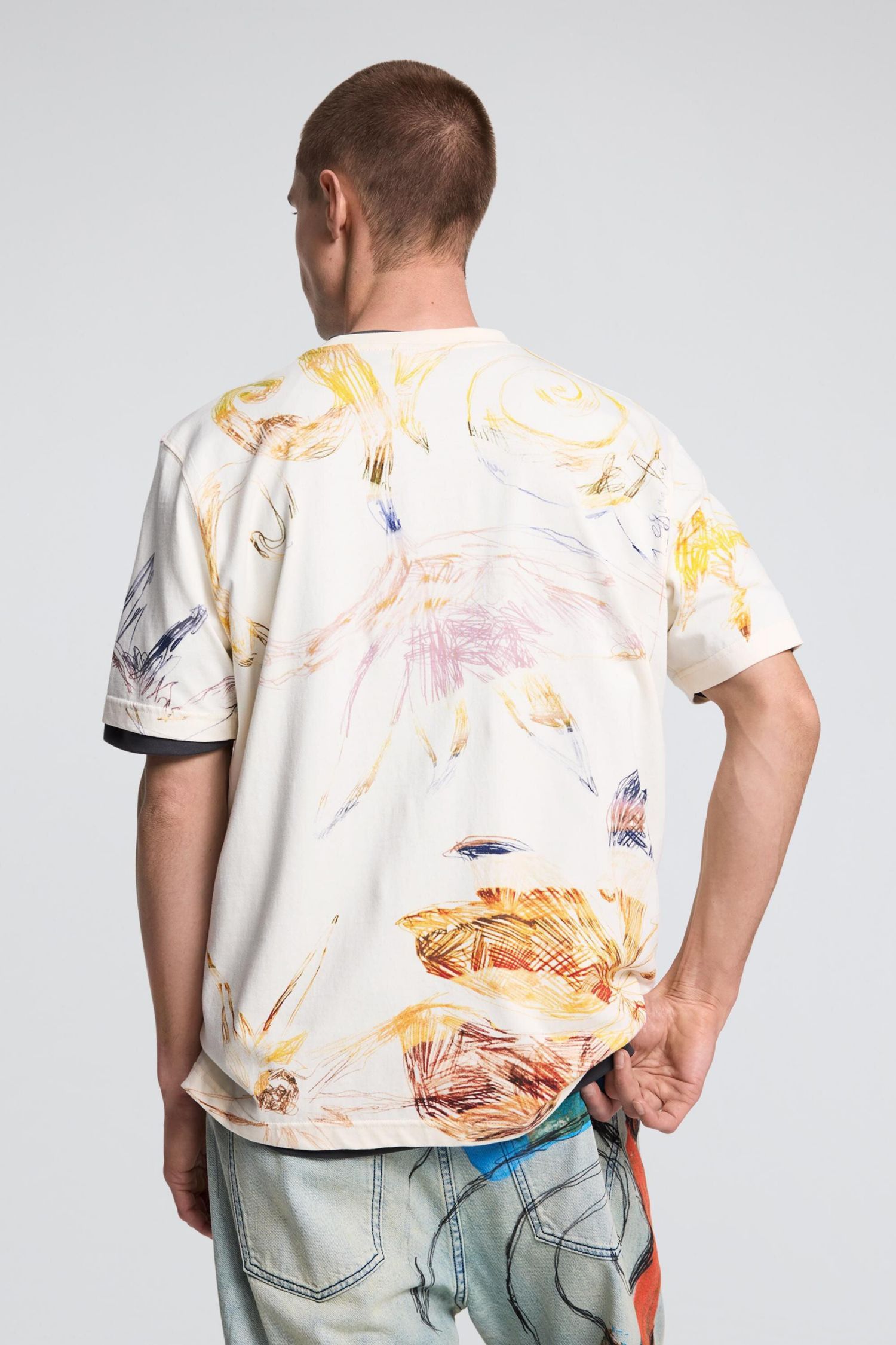 Men's Printed T-shirt with drawings