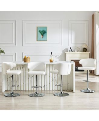 Adjustable Swivel Bar Stools, PU Leather