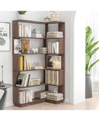 90cm Freestanding Corner Bookshelf with Anti-Tip Device
