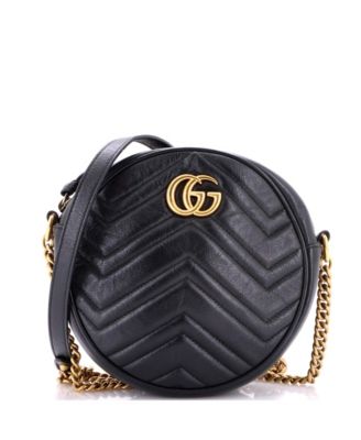 Mini GG Marmont Round Shoulder Bag Matelasse Leather