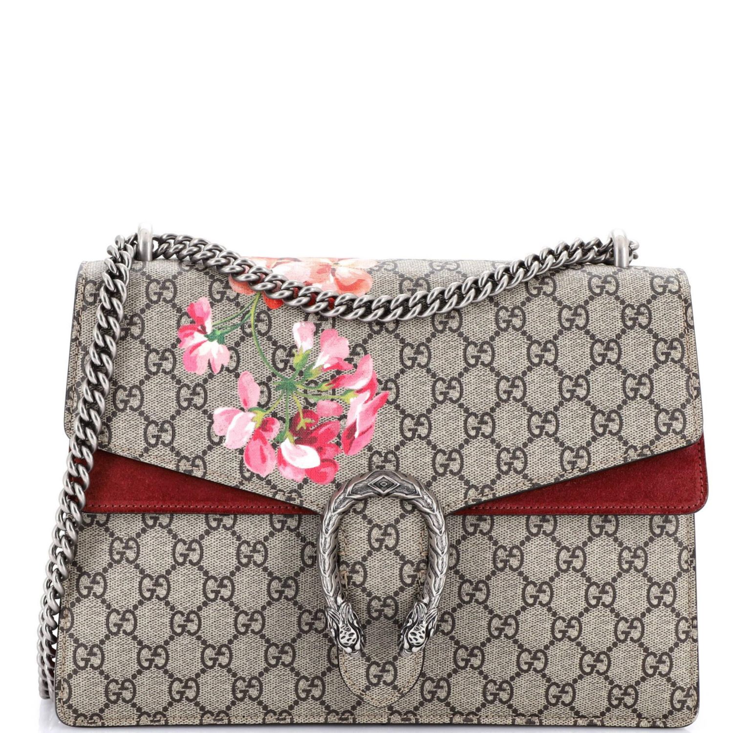 Medium Dionysus Bag Blooms Print GG Coated Canvas
