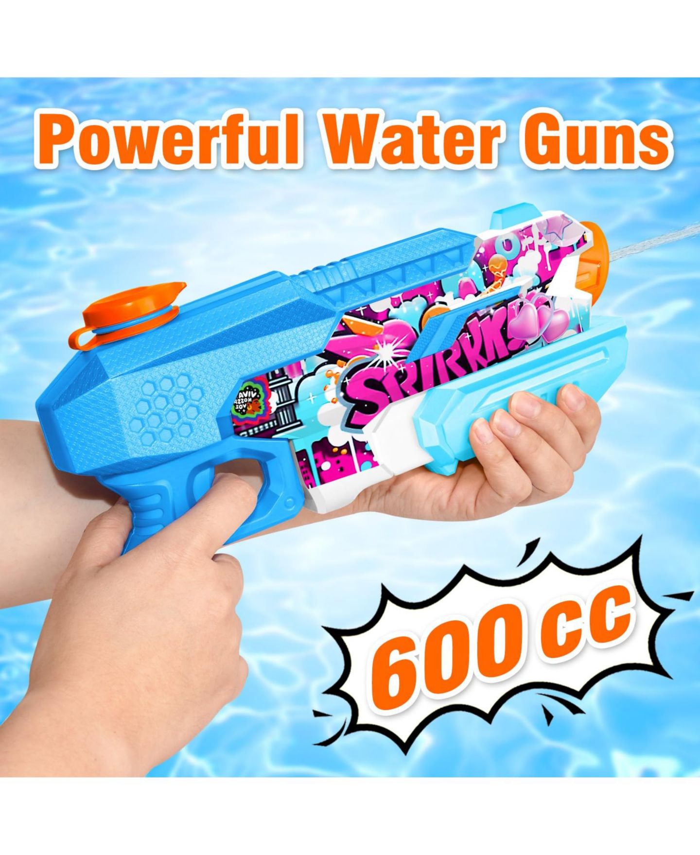 Детские игрушки GNUADZ 600CC High-Capacity Pump-Action Water Blasters with 28-32 Feet Range, 10-Pack, Ages 5+, цвет: Синий голубой — фото 4