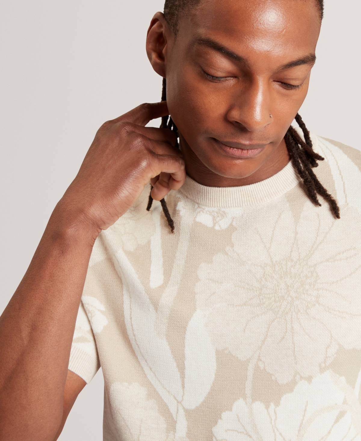 Ted Baker Men's Jacquard Floral Print Short-Sleeve T-Shirt