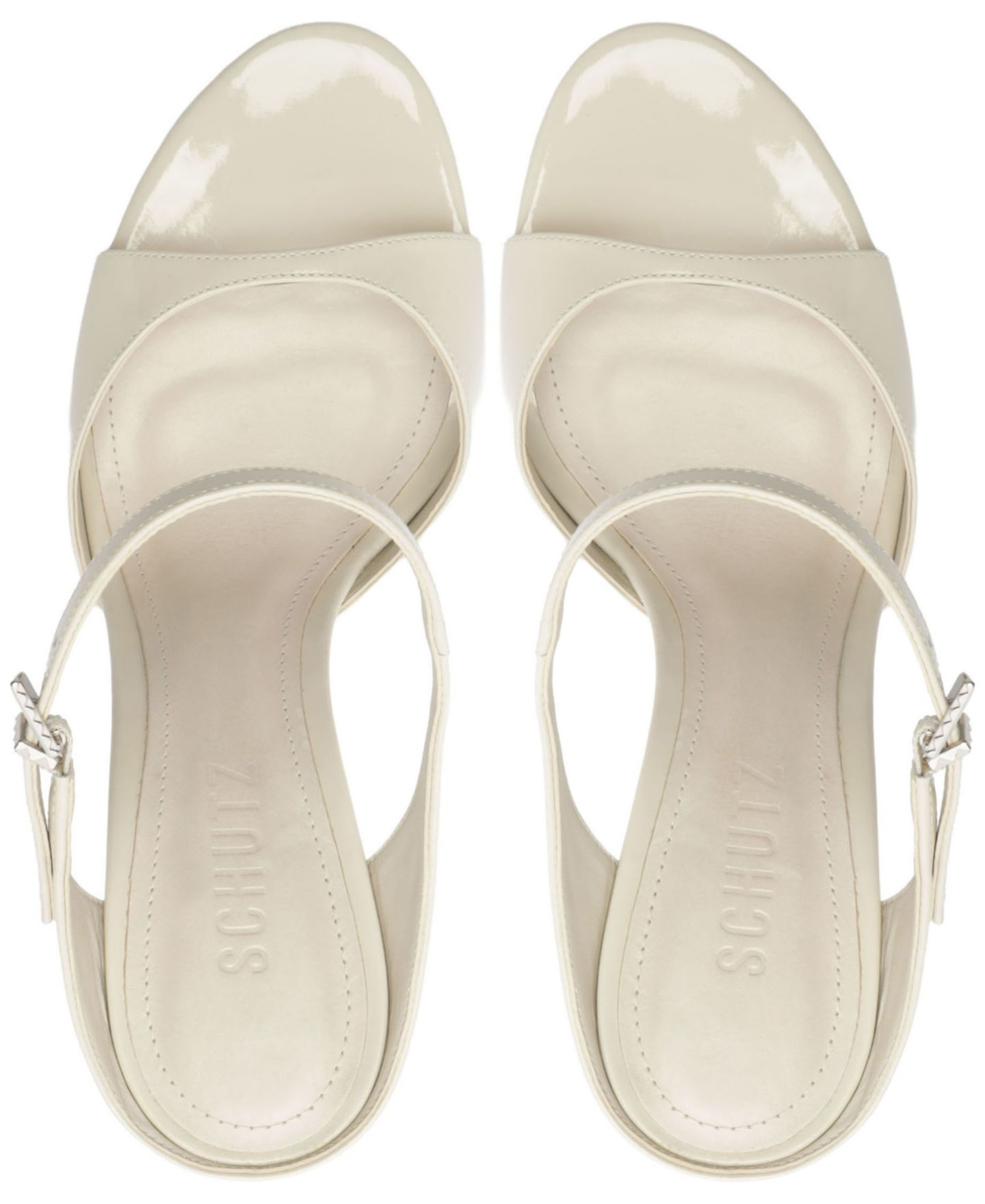 Женские сандалии Schutz Lyra Buckle Slide Dress Sandals, цвет: Белый — фото 10