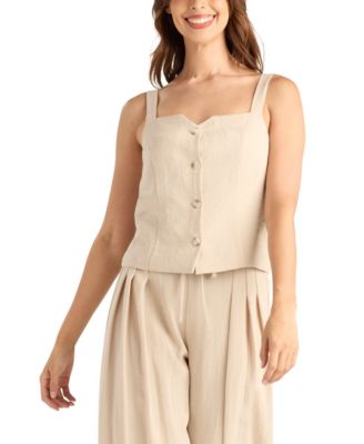 Women's Gauze Square Neck Top
