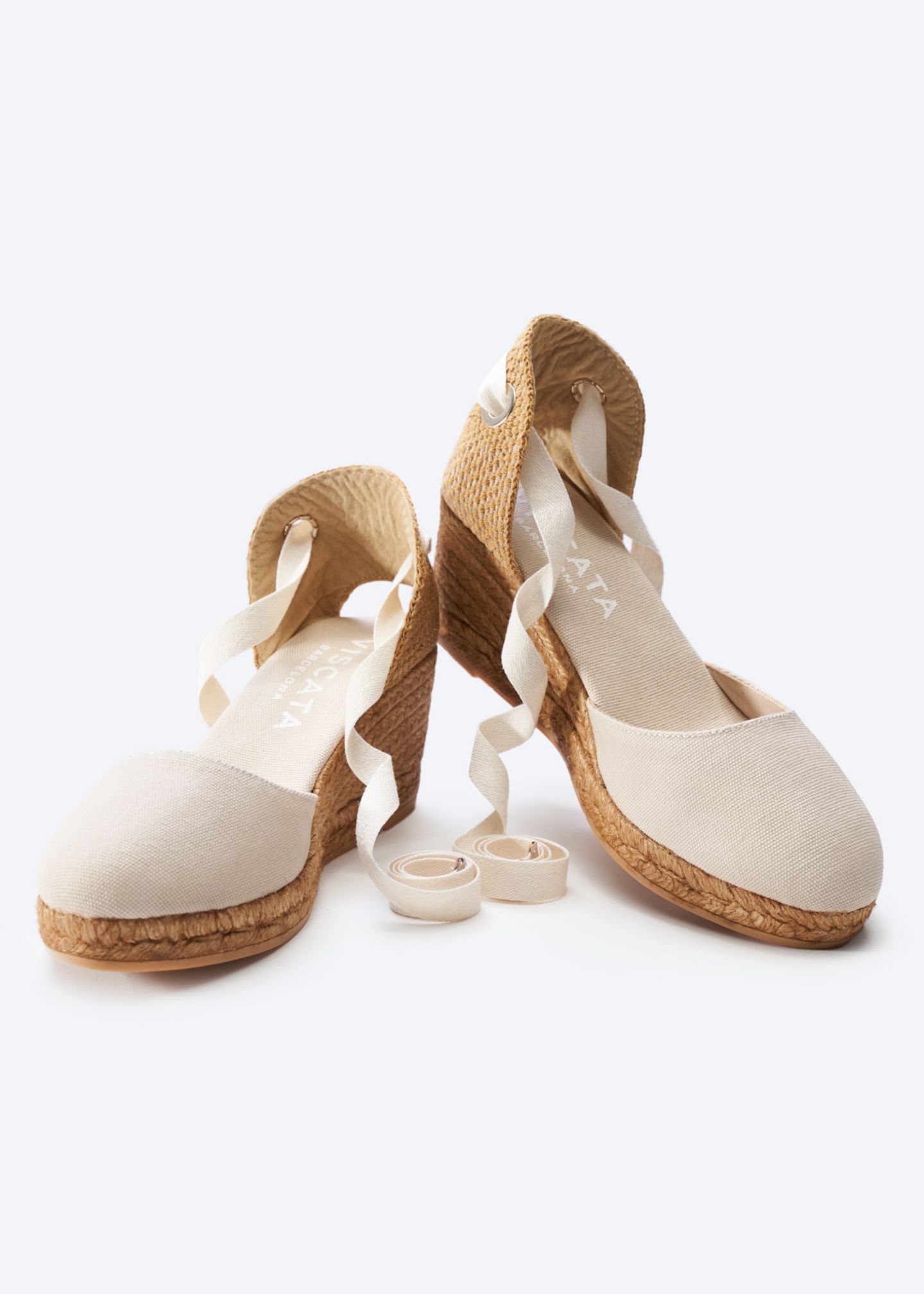 Женские сандалии VISCATA Sagaro Canvas Espadrille Wedges, цвет: Бежевый — фото 4