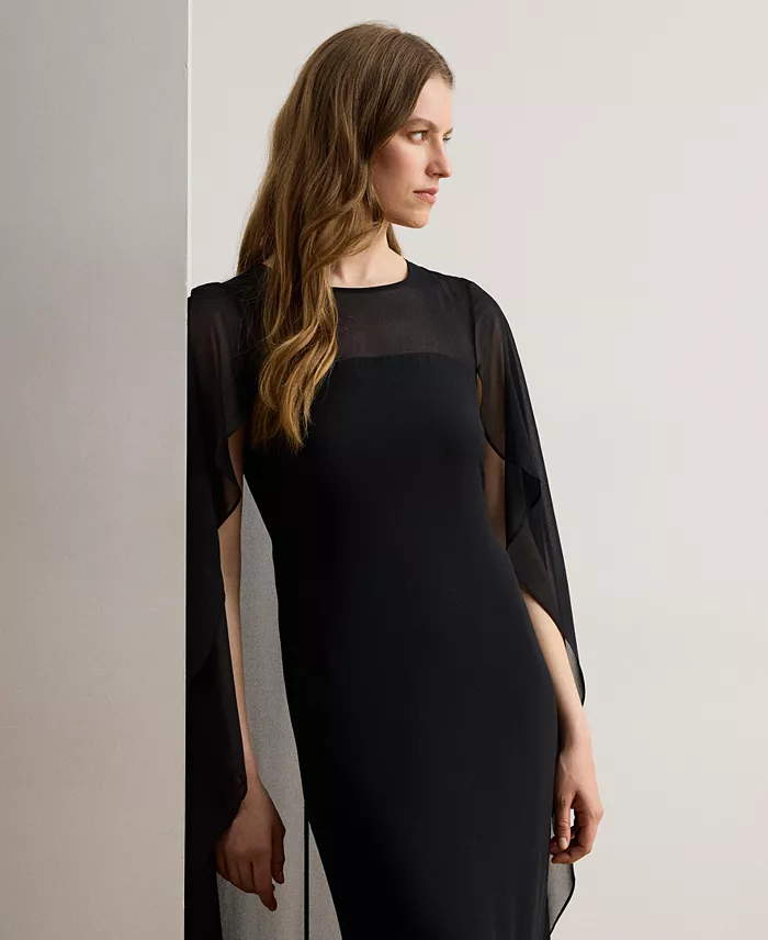 Women's Cape Georgette Gown - thumbnail 7