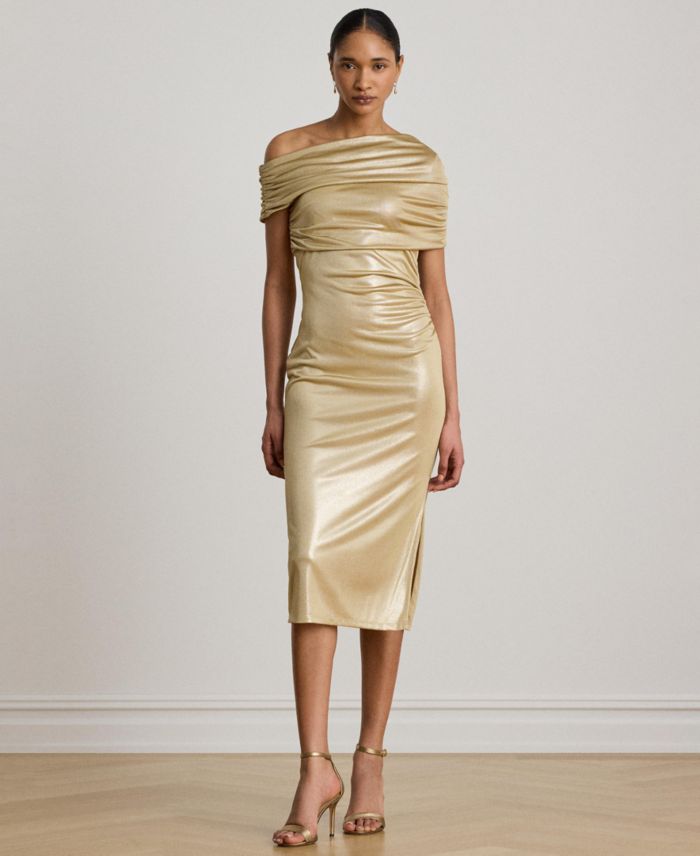 Lauren Ralph Lauren Women's Metallic Off-the-Shoulder Cocktail Dress