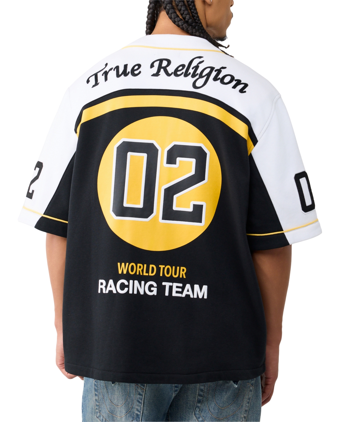 True Religion Men's Baseball Jersey Short-Sleeve Shirt