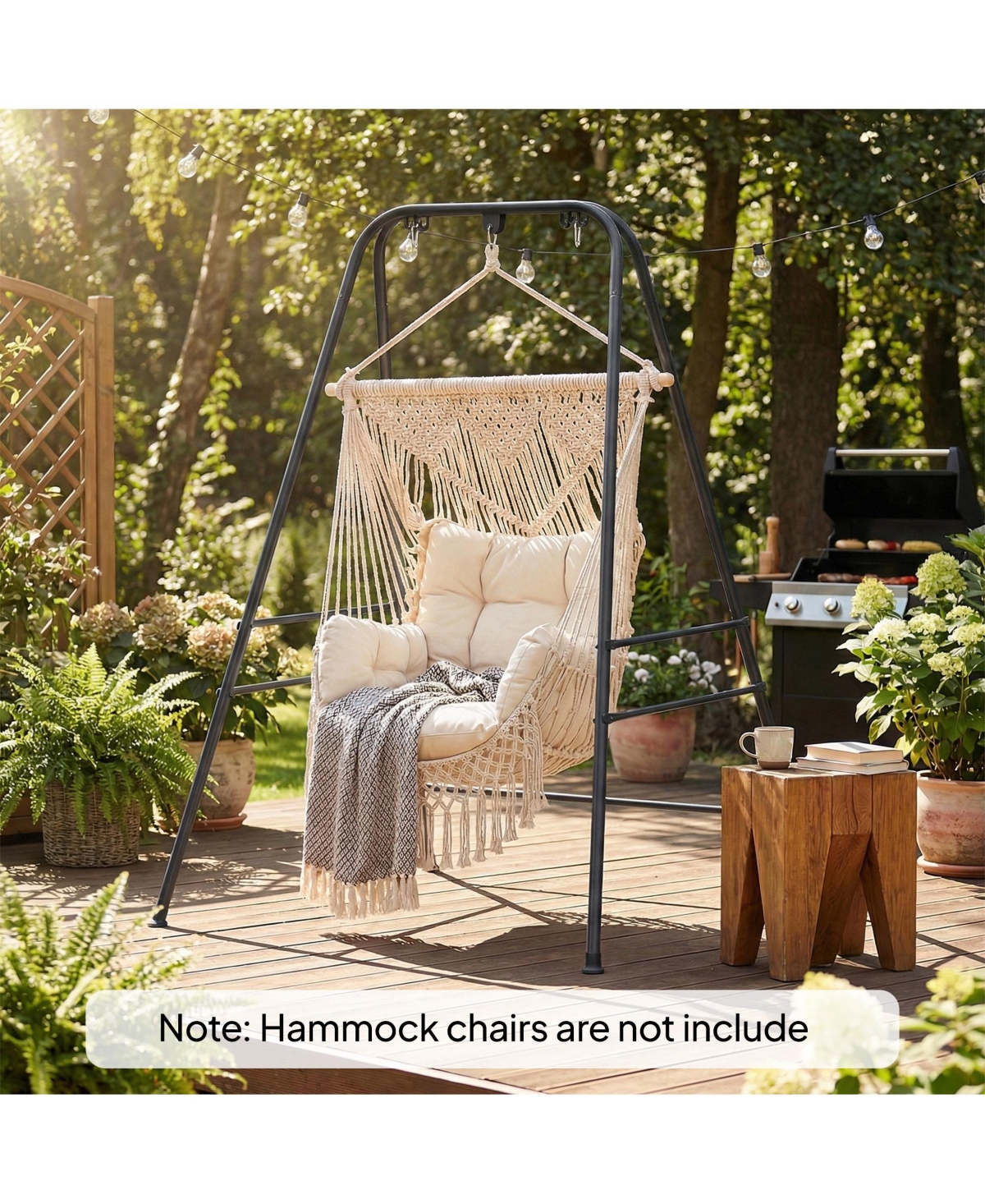 Outsunny Hammock Chair Stand , Heavy Duty Hanging Swing