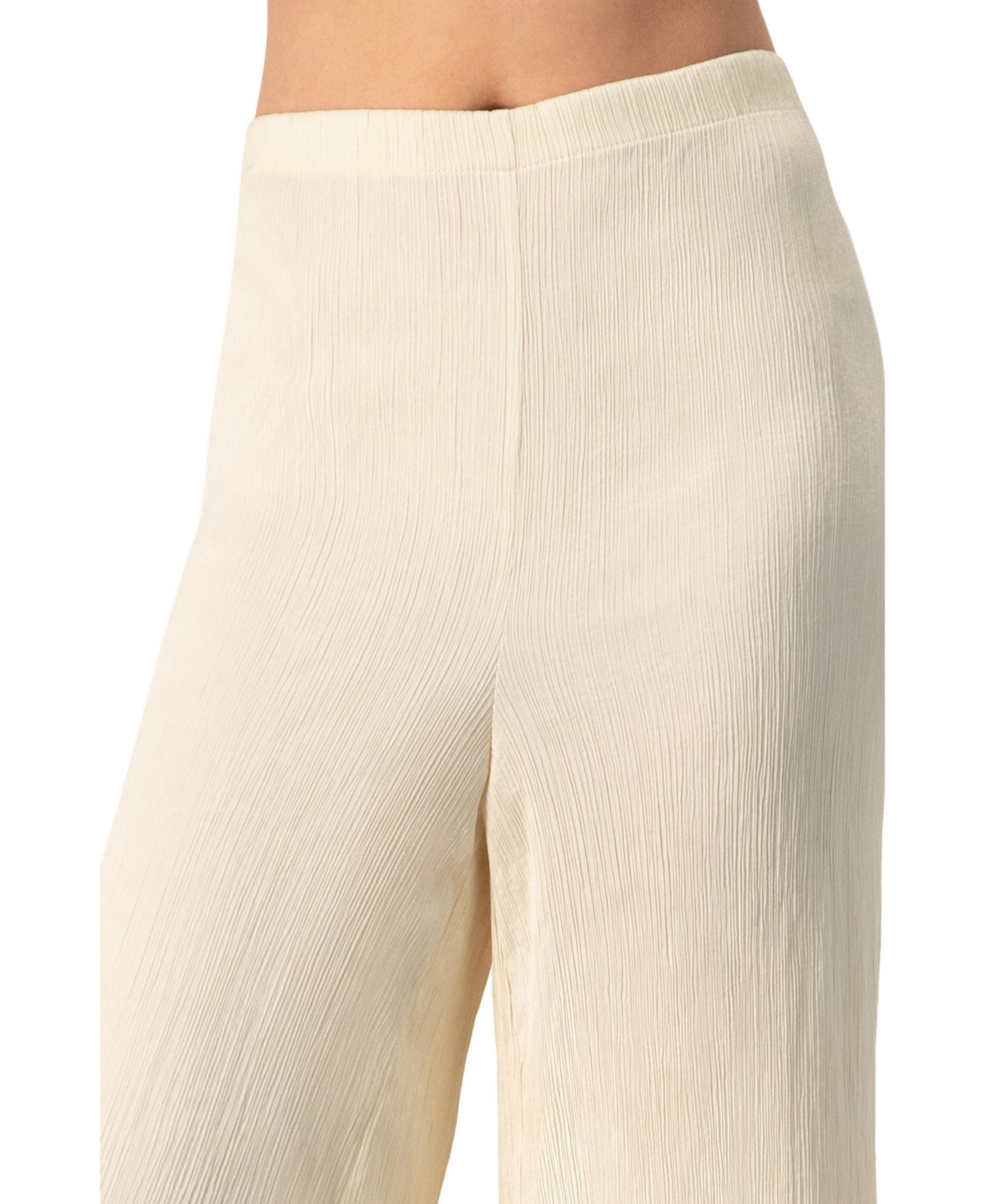 Women's Elastic Waistband Pleated Wide-Leg Pants