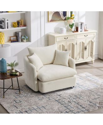 Swivel Sofa Armchair with 3 Pillows