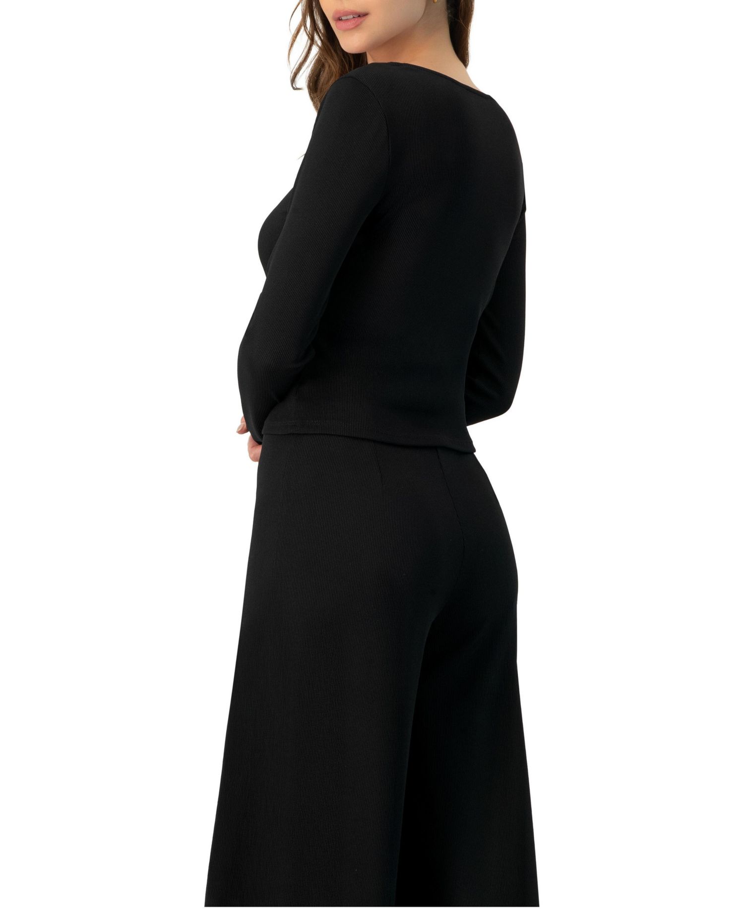 Women's Ribbed Long Sleeve Crop Top