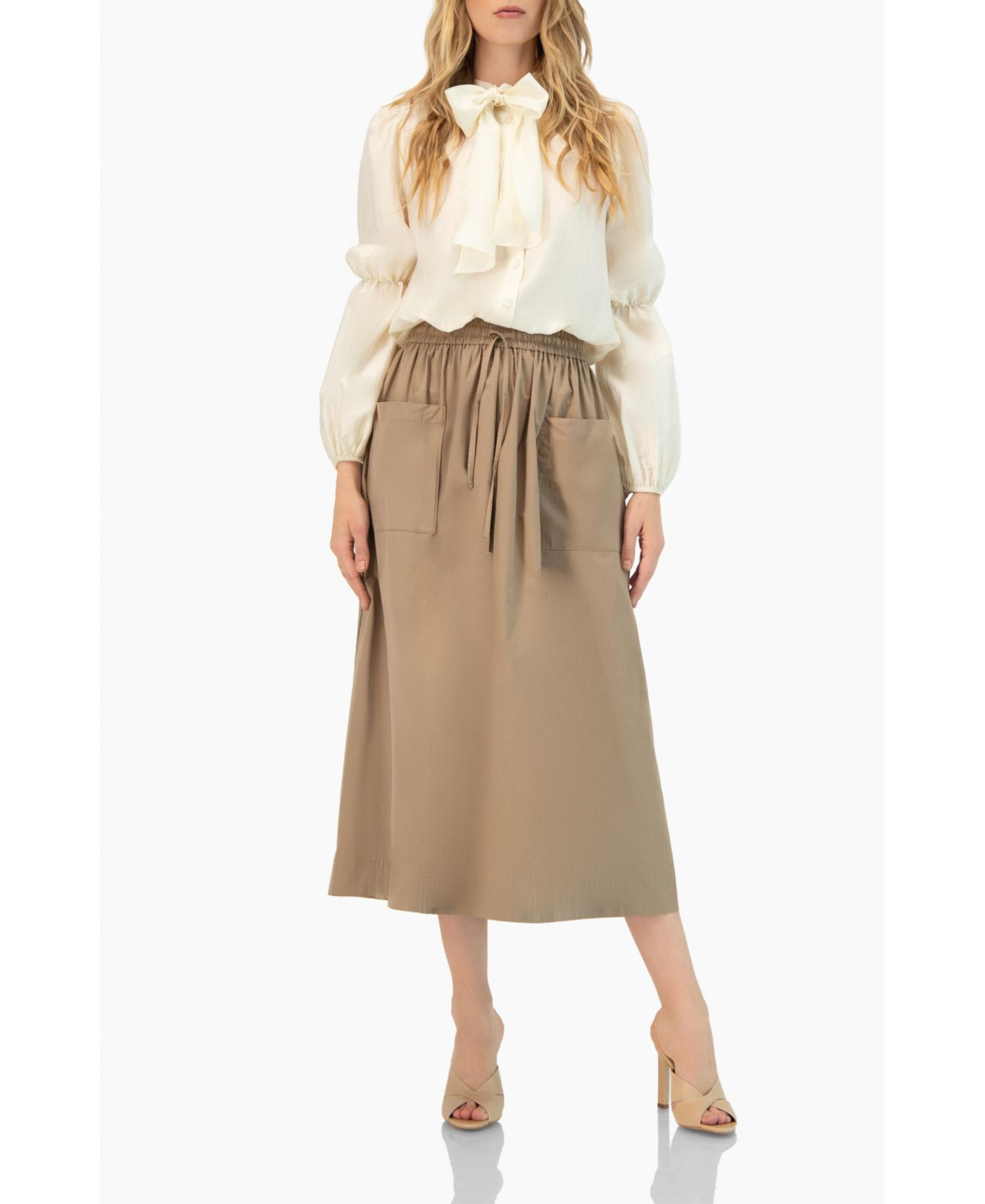 Women's Long Sleeve Blouse with Necktie