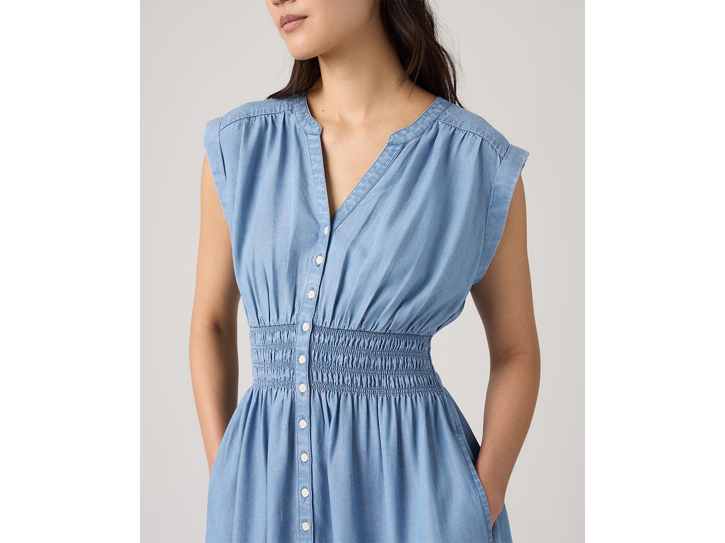 Женское платье Levi's Beatrice Button-Front Midi, цвет: Морской — фото 3