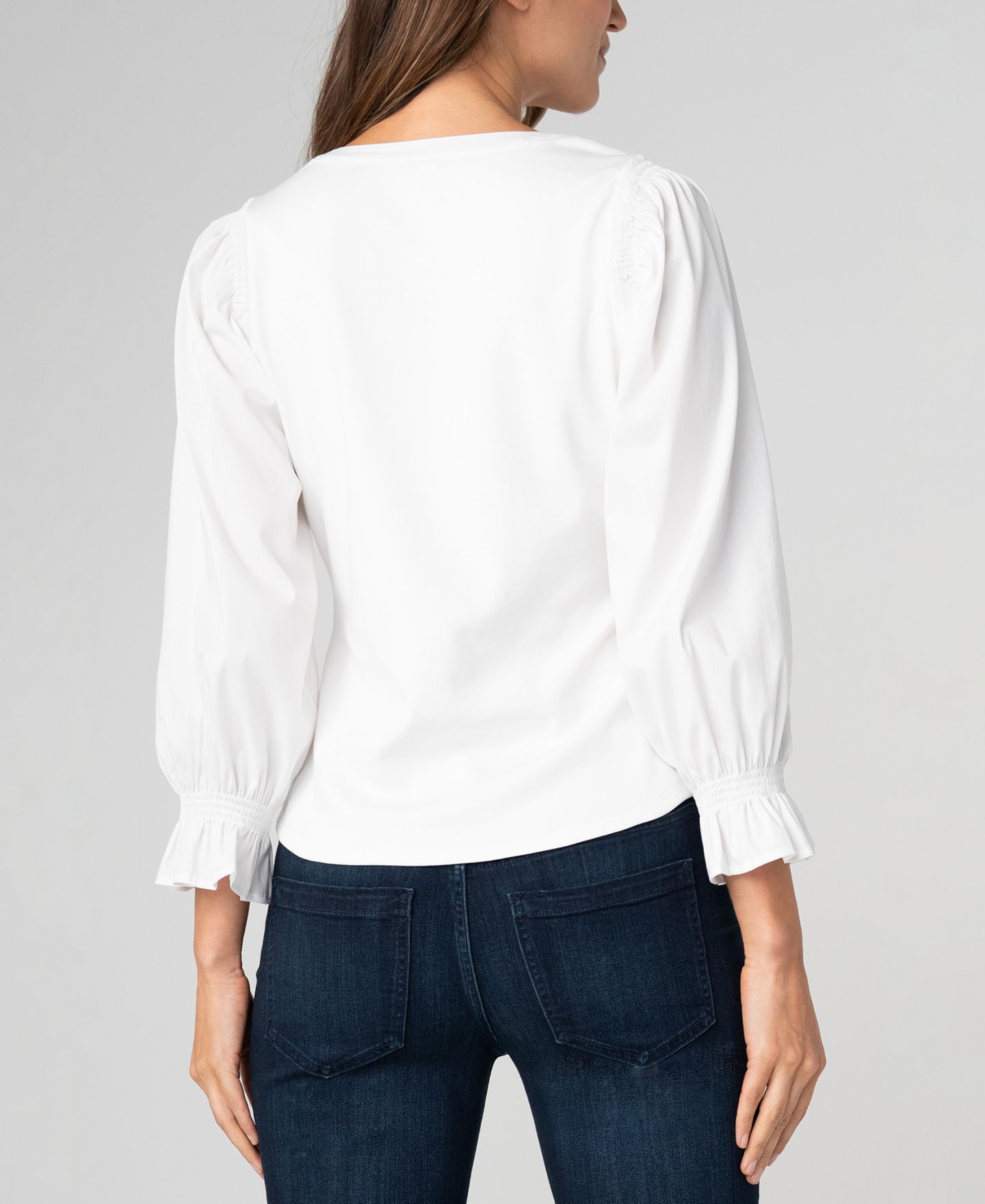 Женская блузка Liverpool Los Angeles Petite Modified V-Neck Blouse, цвет: Белый — фото 3