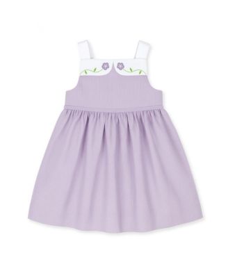 Toddler Girls Pincord Dress with Flowers