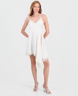 Women's Asymmetrical Satin Slip Dress