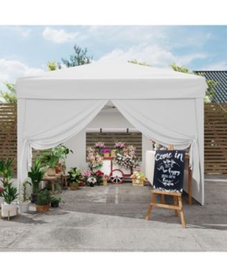 10x10Feet Outdoor Pop Up Tent Canopy With 4 Sidewalls SandBag And Carry Bag For Camping, Backyard Parties