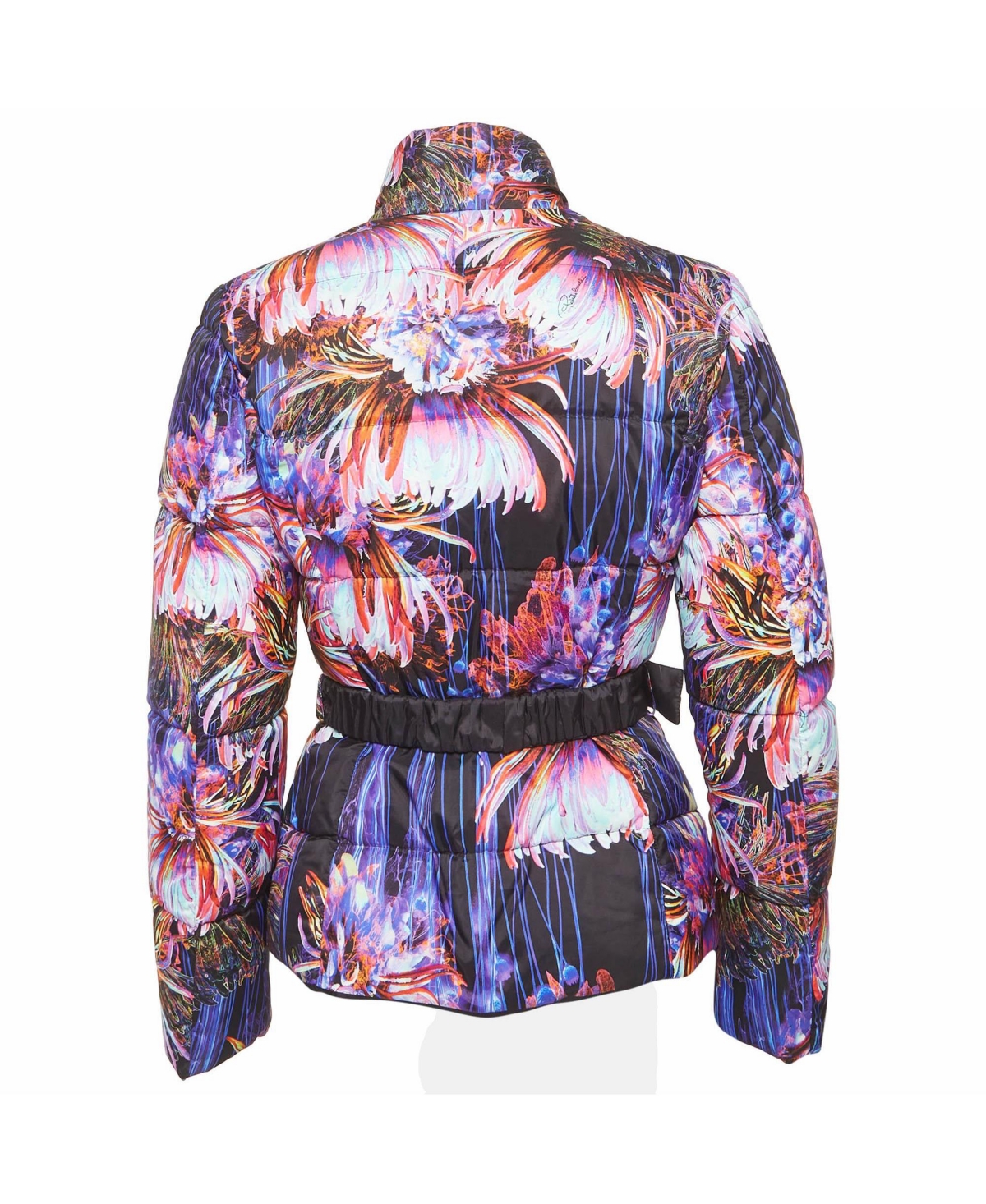 Pre-Owned Roberto Cavalli Women's Printed Nylon Down Puffer Jacket