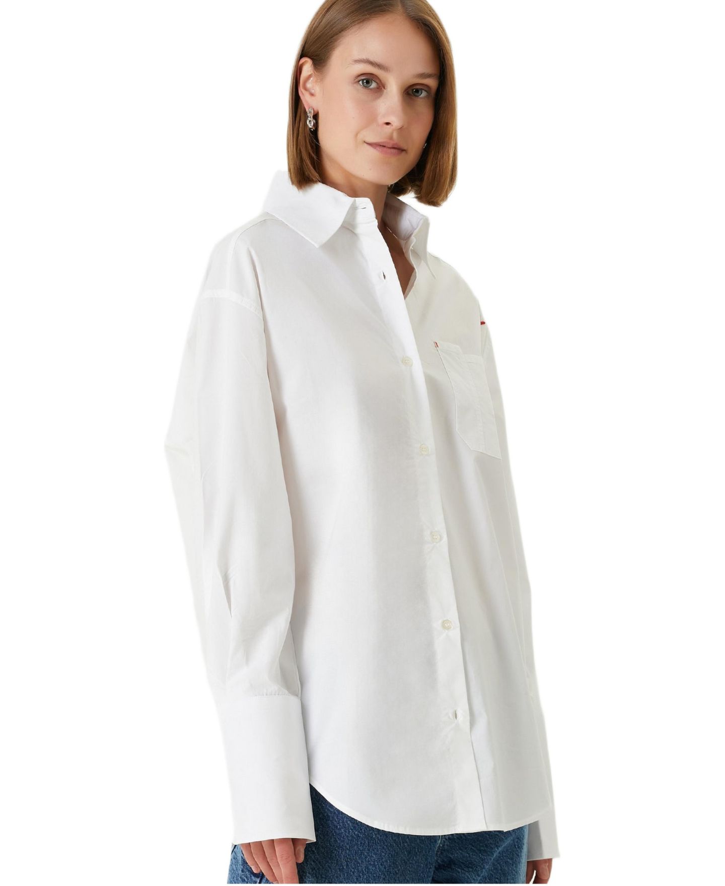 Женская рубашка PCFG Cotton Oversized, цвет: Белый — фото 3