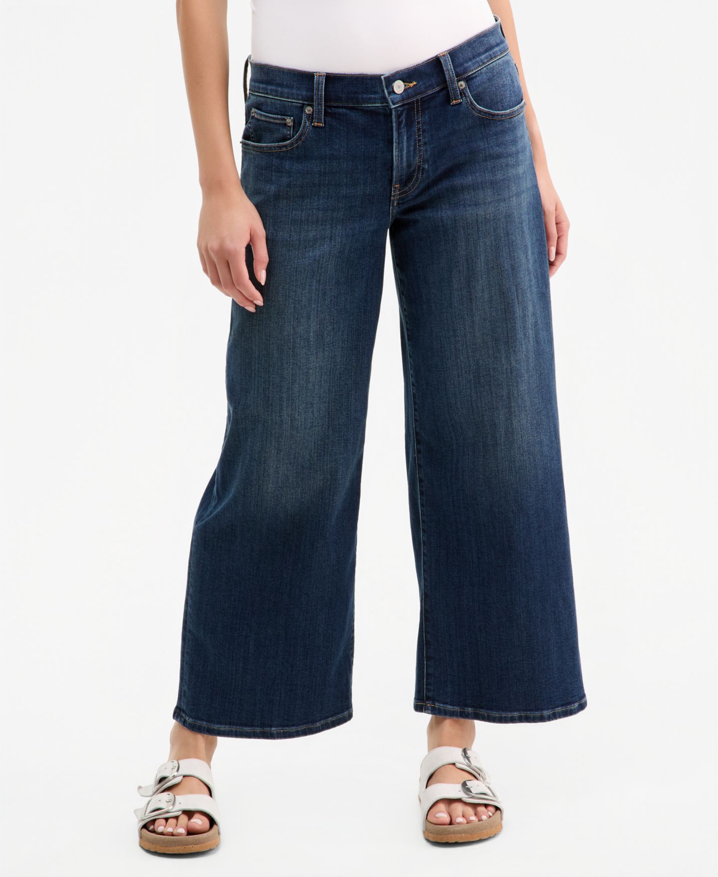 Женские джинсы Lucky Brand Sweet Mid-Rise Wide-Leg Ankle, цвет: Варёный — фото 2