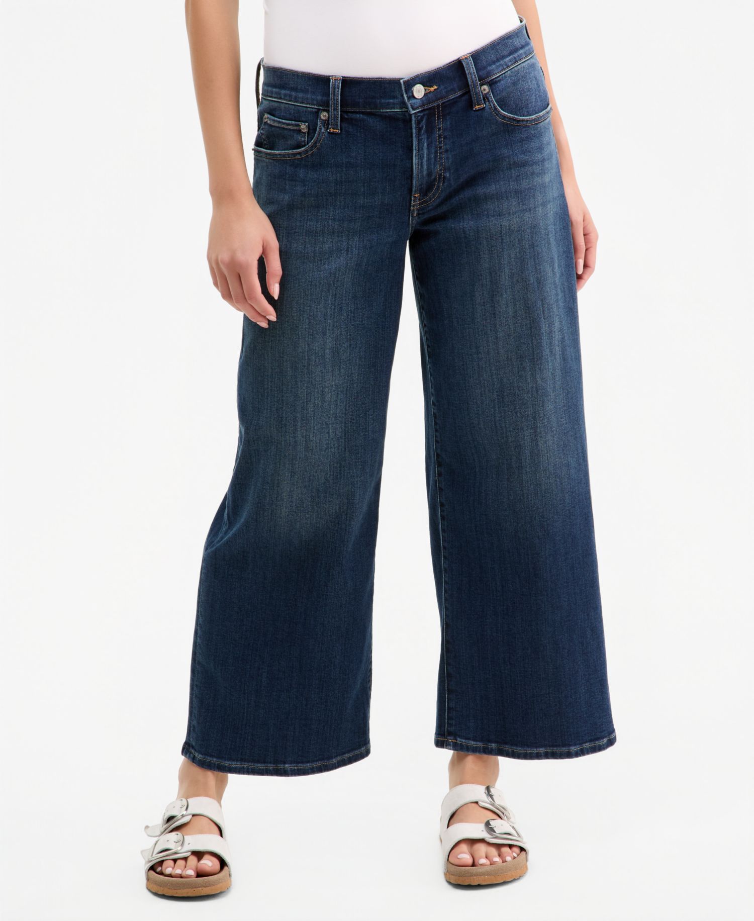 Women's Sweet Mid-Rise Wide-Leg Ankle Jeans