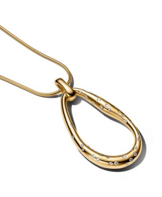Pandora Stone-Set Statement Pendant Necklace - Gold Plated
