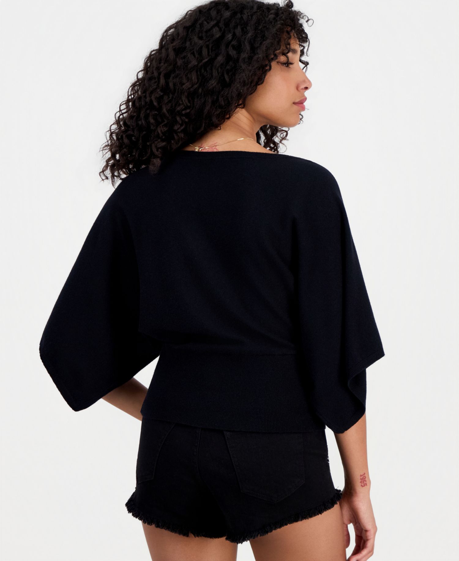 Juniors' Slouchy Wide-Sleeve Sweater
