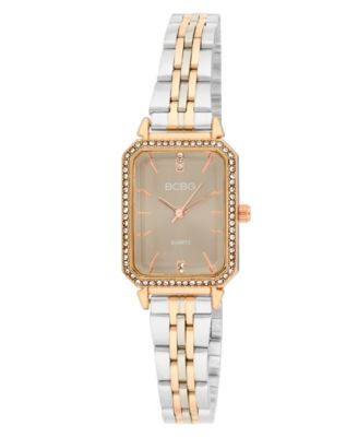 Women's Quartz Rectangle Two-Tone Stainless Steel Watch 23mm