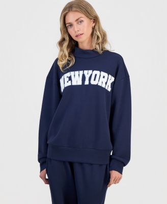 Juniors' Mock Neck Scuba Sweatshirt