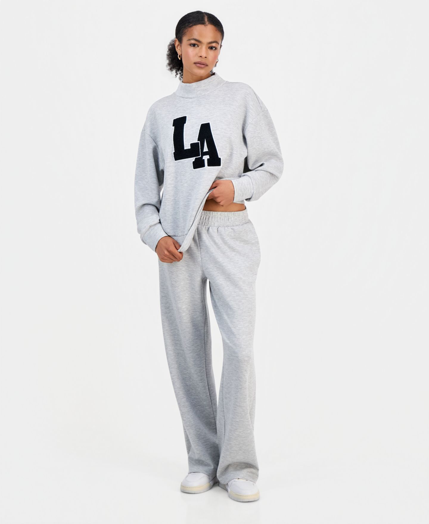 Женский свитшот FVR DRM Juniors' Mock Neck Scuba, цвет: Серый — фото 2