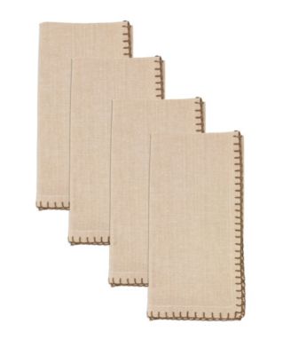 Whip Stitched Cotton Napkins, Set of 4