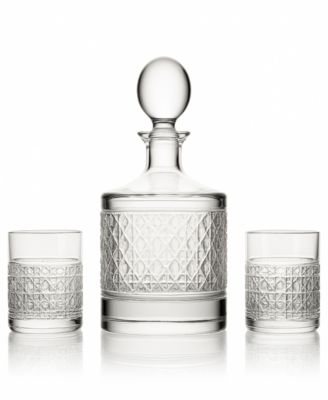 Opulence 3-Piece Decanter and Tumbler Barware Set
