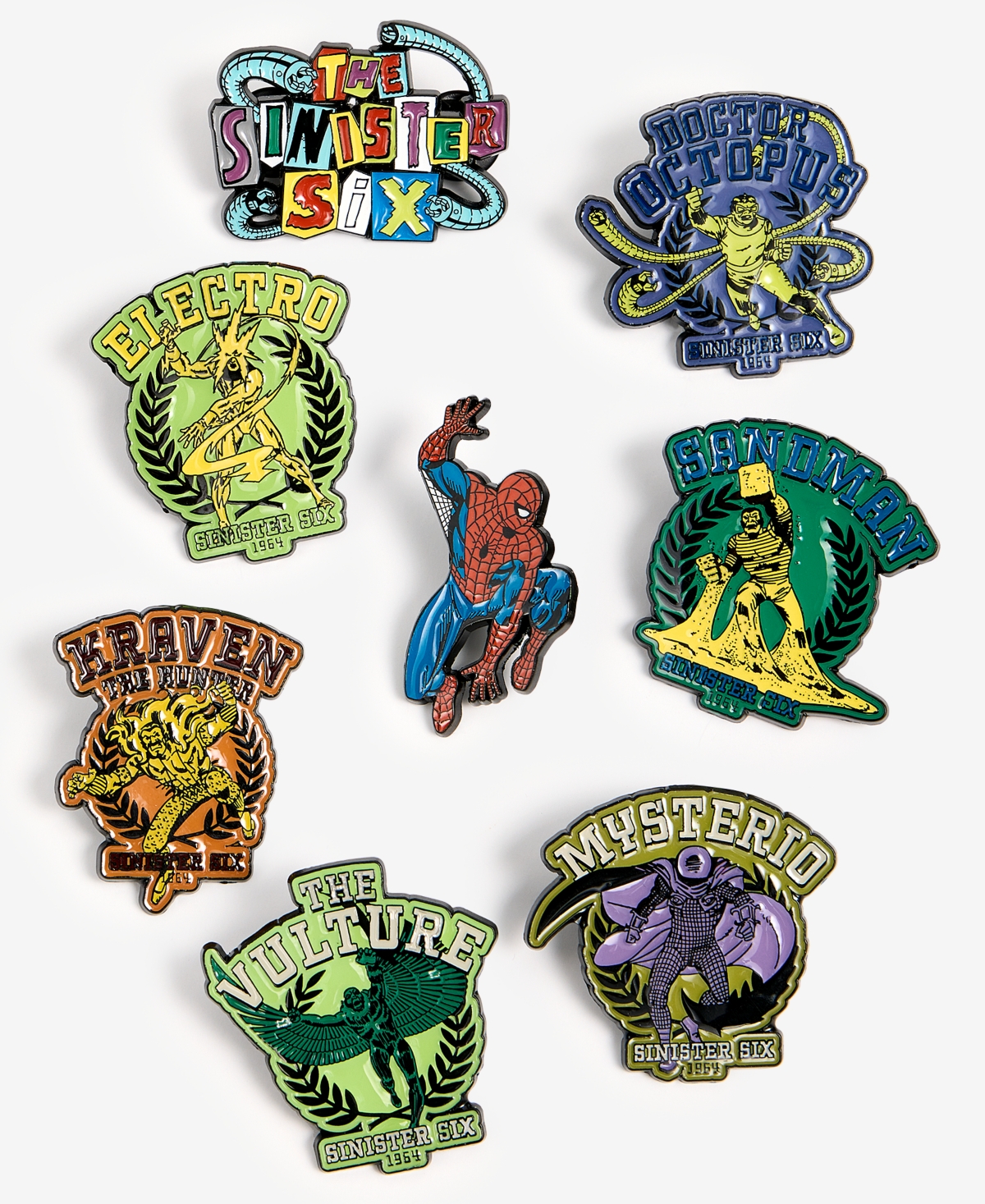 Marvel | Macy's Spider-Man Sinister Six 8-Pc. Enamel Pin Set, Macy's Exclusive