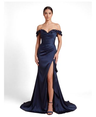 Women's Off Shoulder Crepe Gown