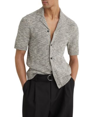 Men's Addis Button Through Speckled Cuban Shirt