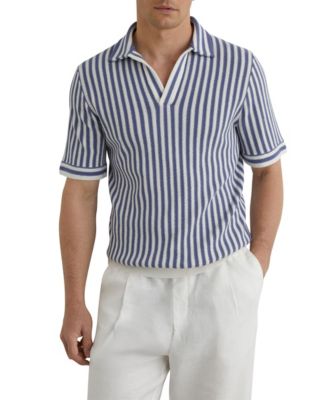 Men's Alba Open Collar Stripe Polo Shirt