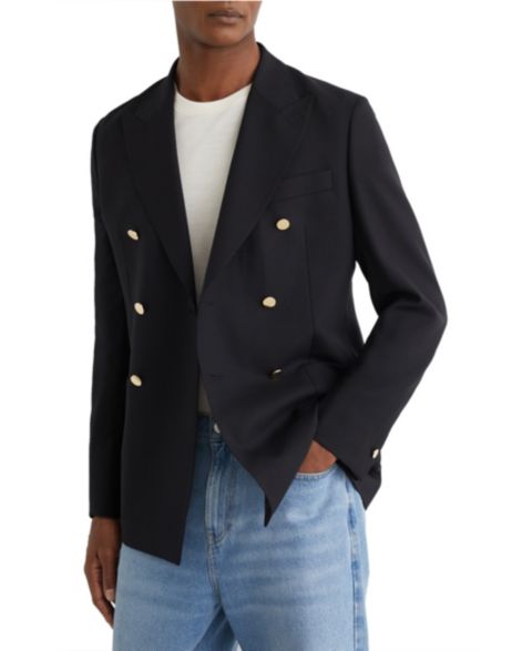 Мужской пиджак REISS Captain Peak Hopsack Blazer, цвет: Тёмно-синий