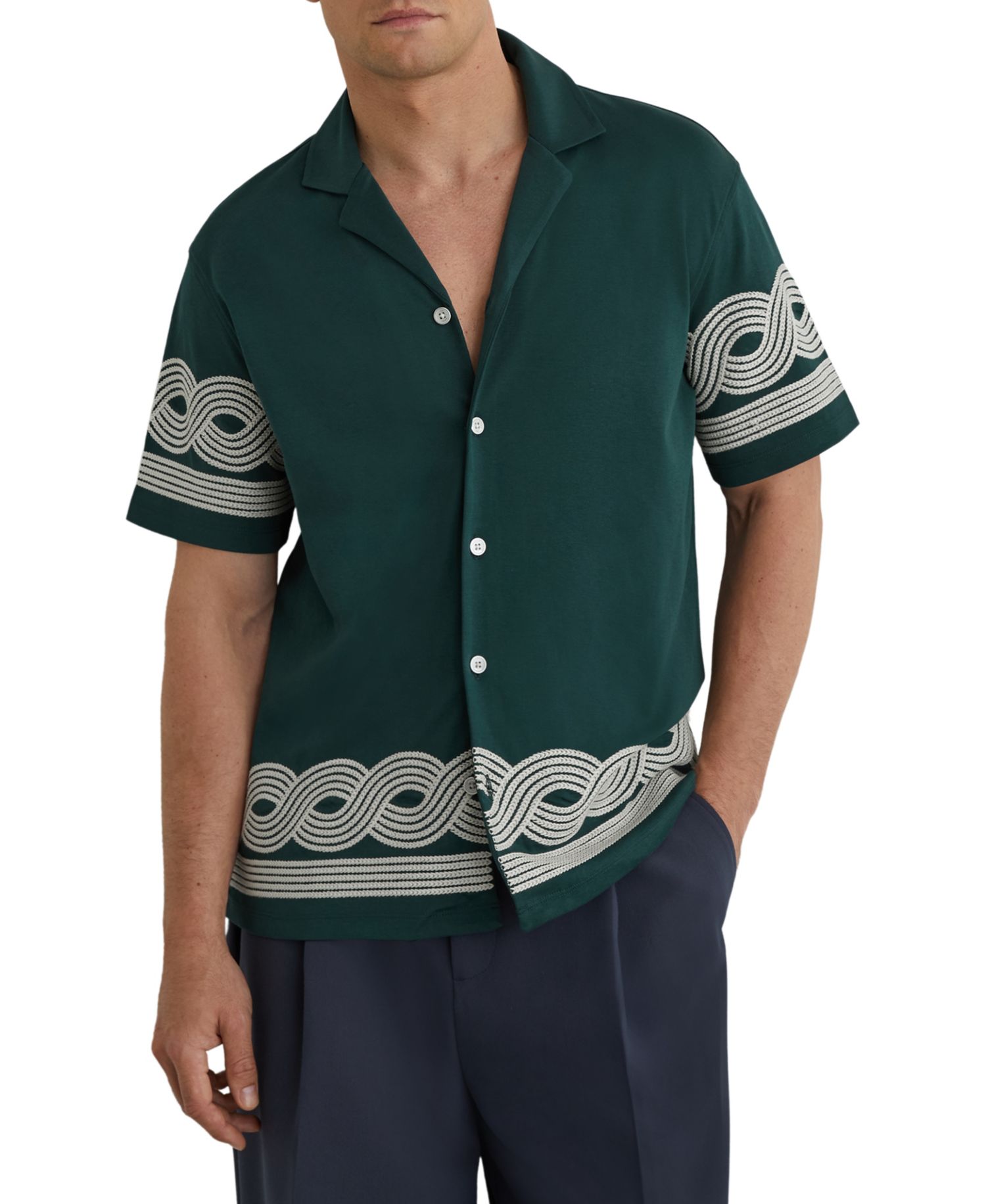 Men's Arden Embroidered Cuban Shirt