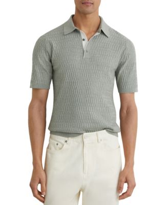 Men's Era Half Button Textured Polo Shirt
