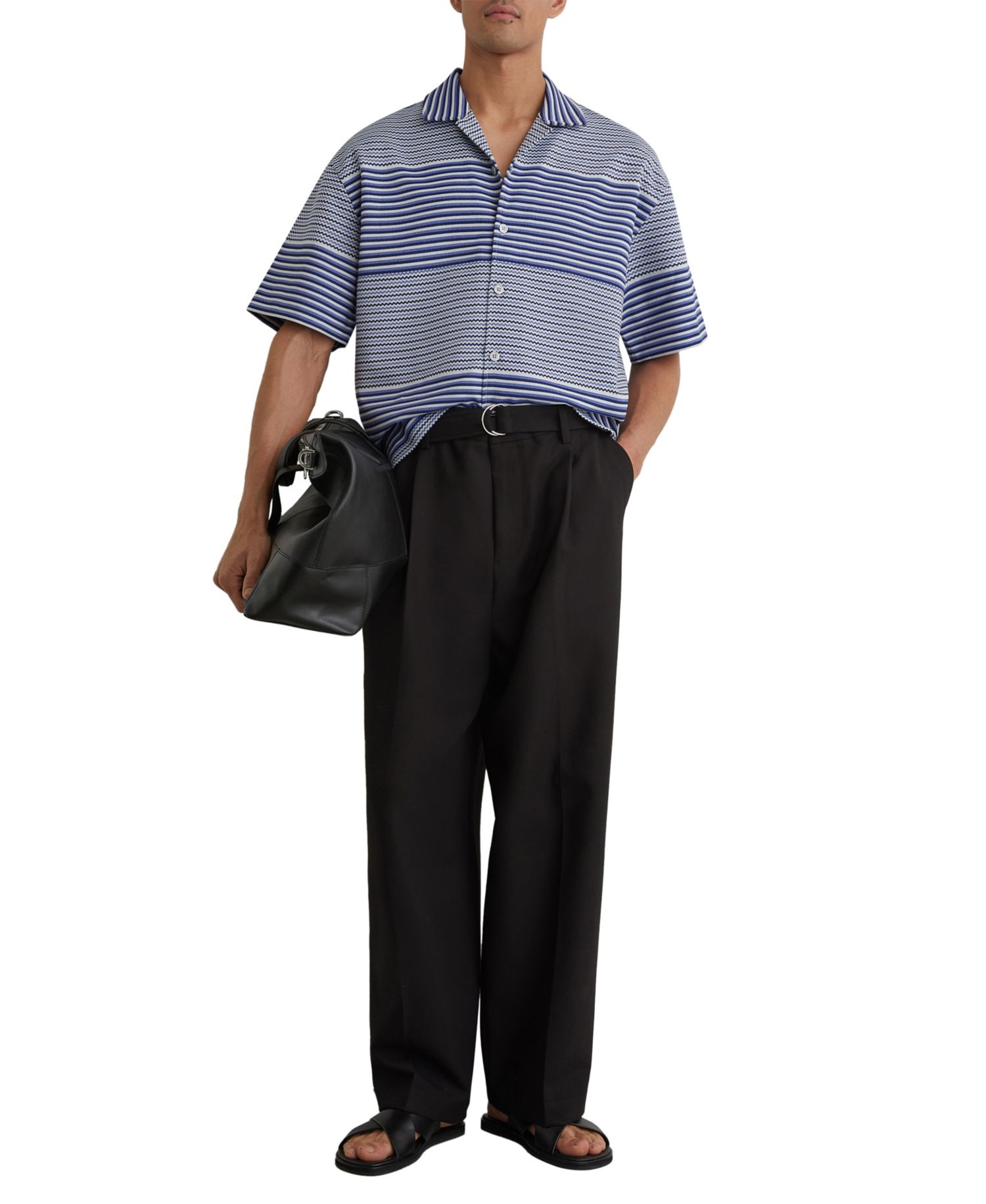 Men's Solstice Stripe Placement Cuban Shirt