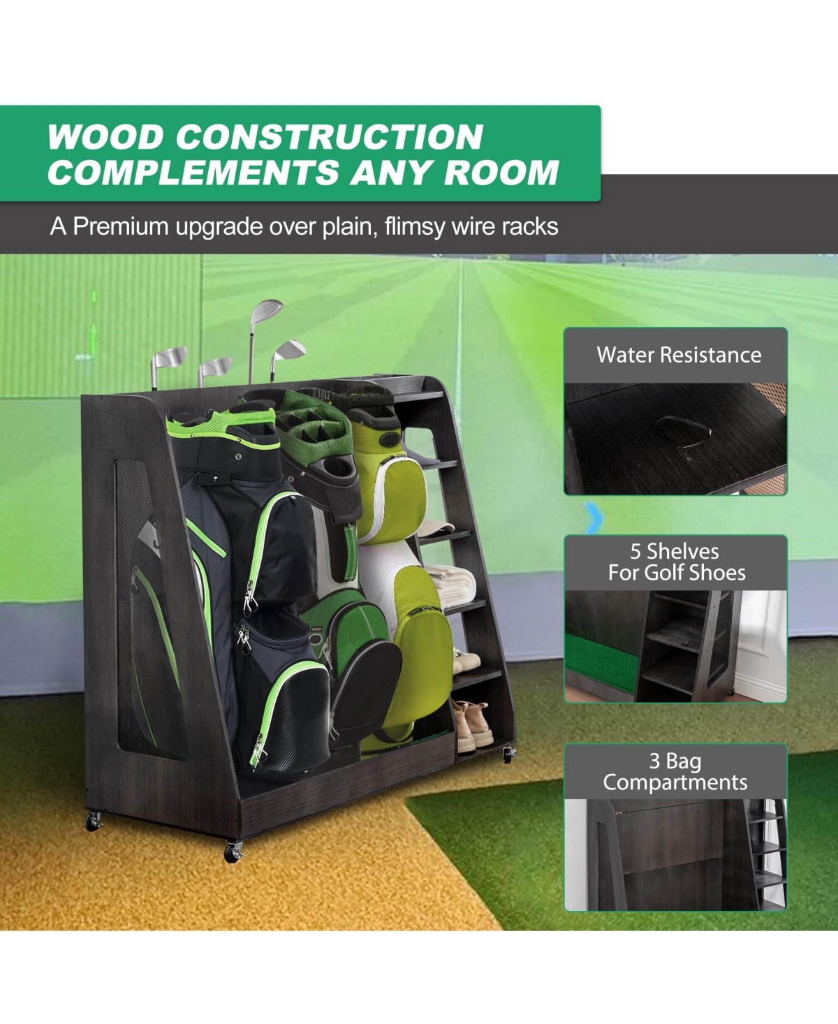 Rainsken Golf Bag Storage Rack