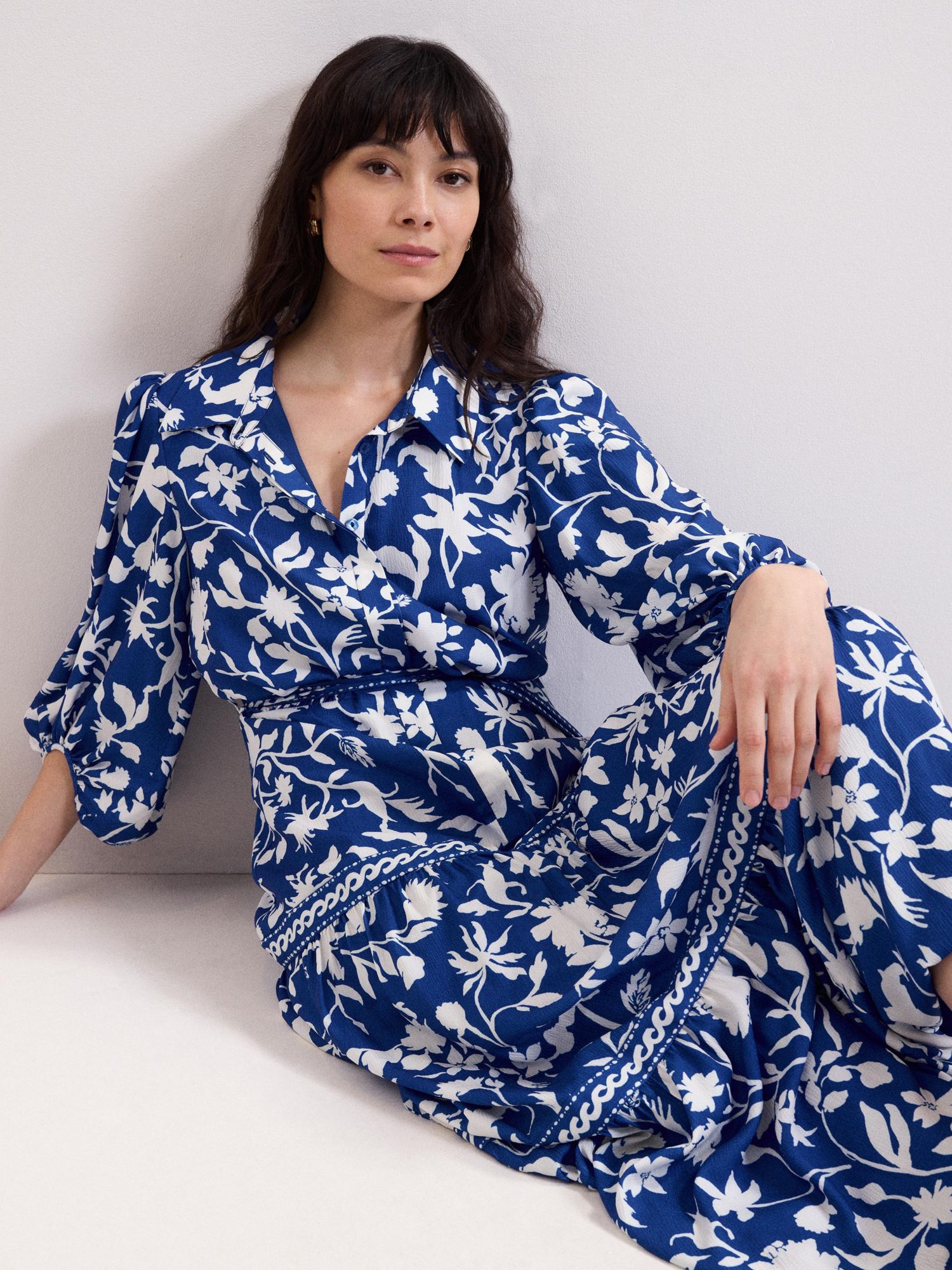 Women's Floral Print Shirt Dress