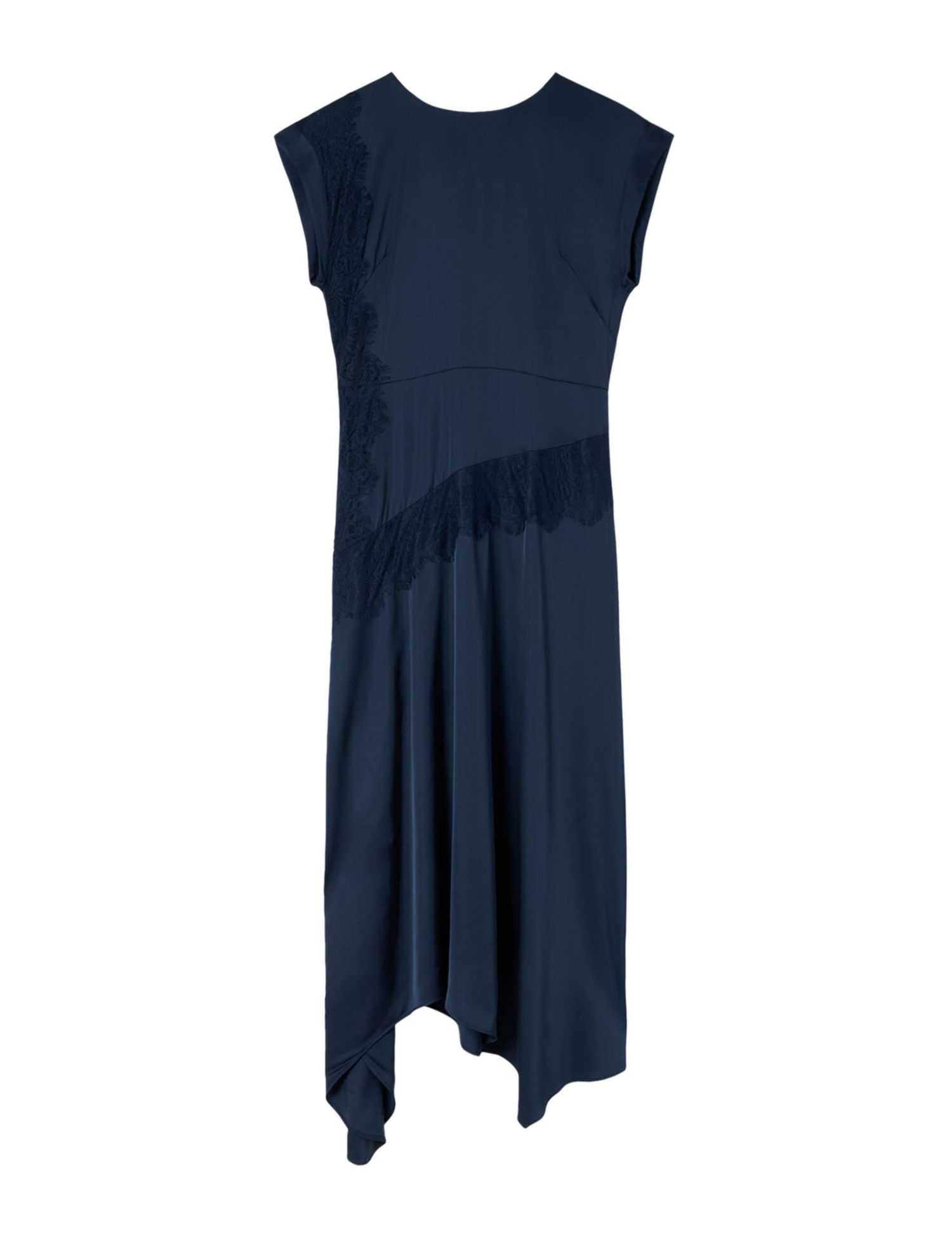 Women's Lace Insert Asymmetric Midi Dress