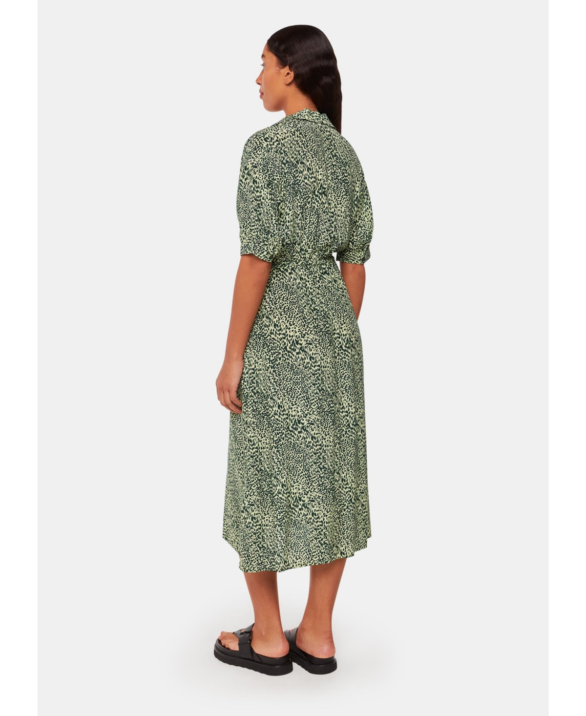 Whistles Women's Diagonal Leopard Print Midi Dress