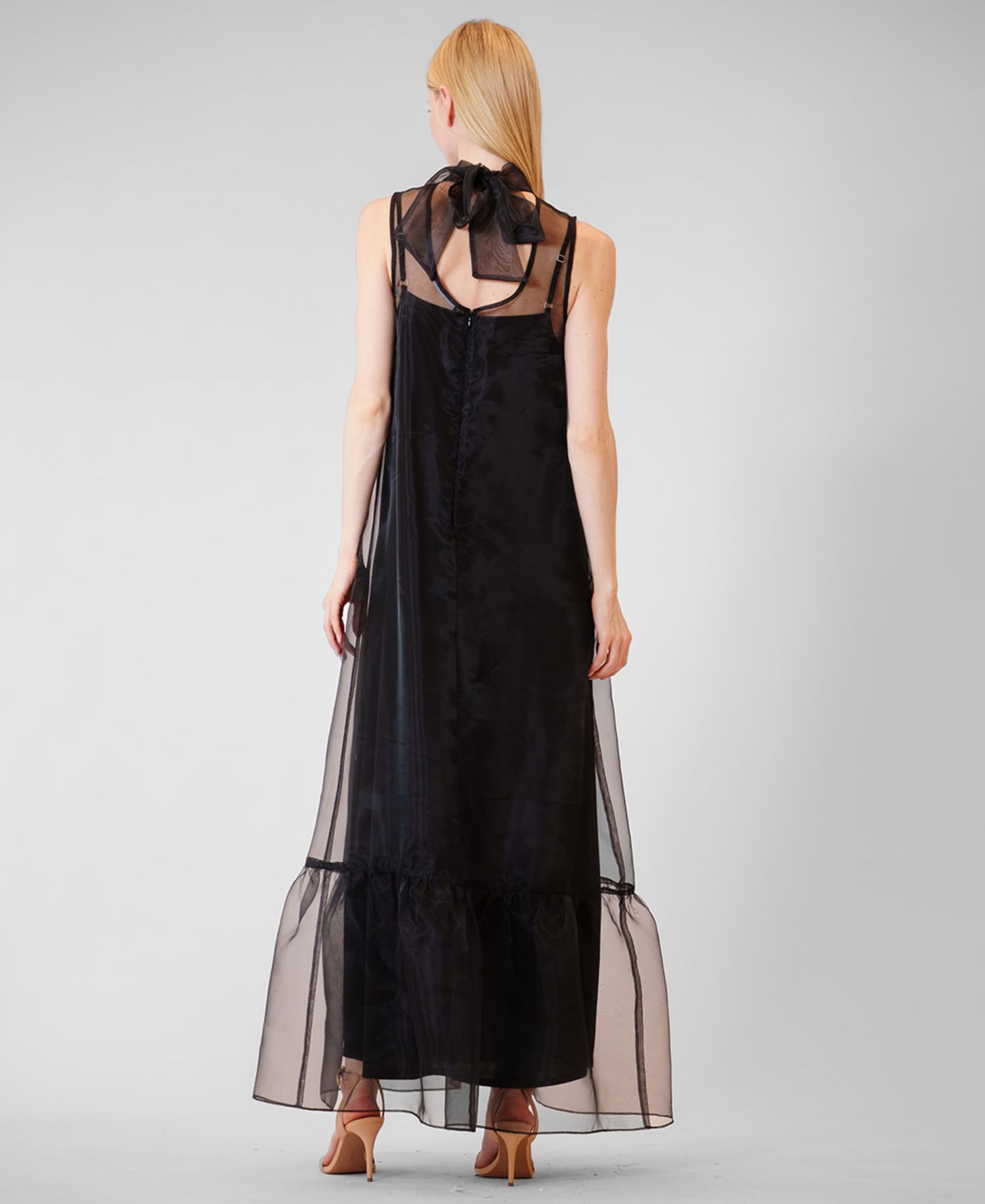 Women's High-Neck Overlay Dress