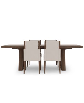 Amelie Rectangular 5-Piece Wood Dining Set (Table & 4 Upholstered Side Chairs)