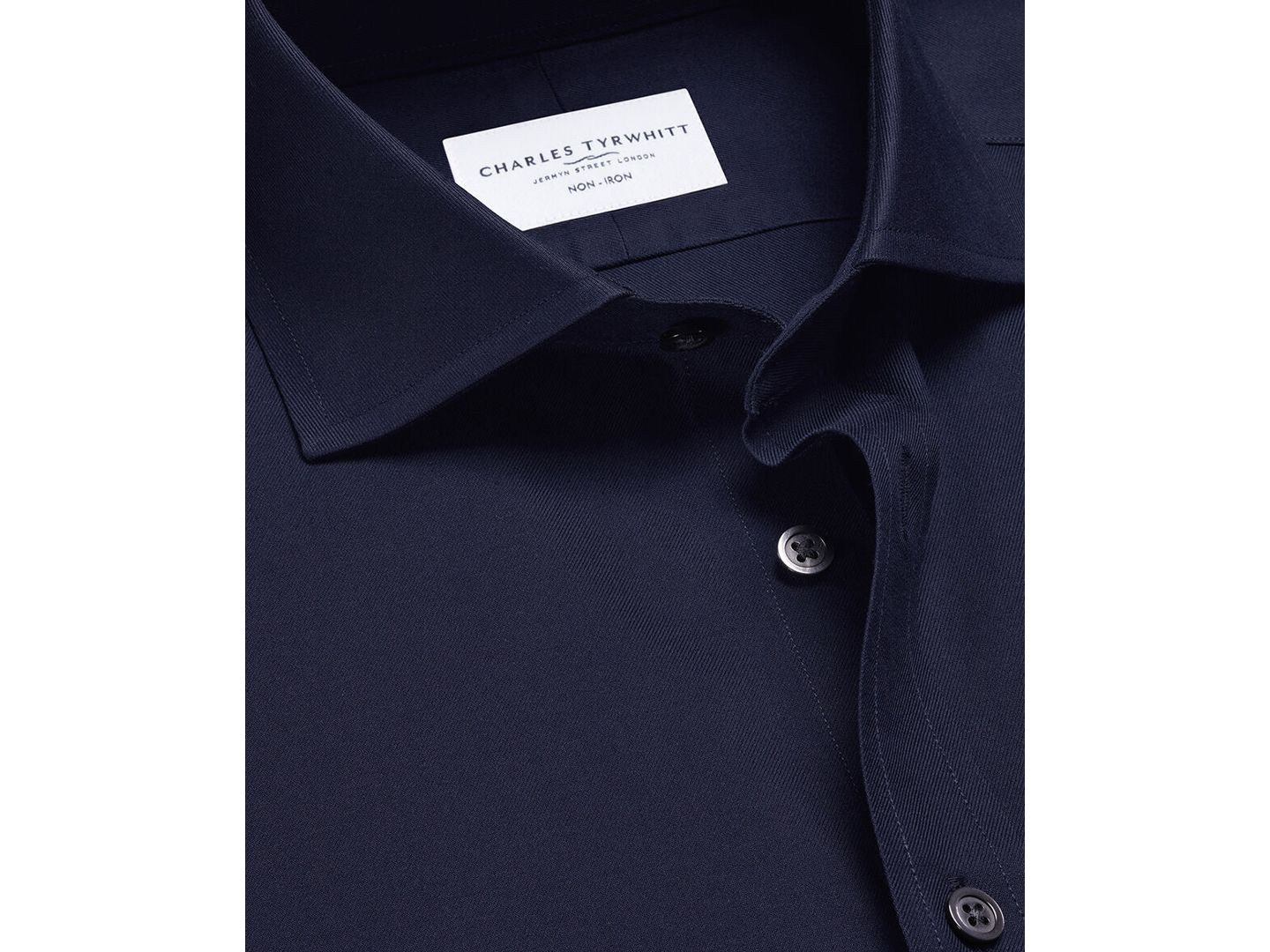 Мужская рубашка Charles Tyrwhitt Spread Collar Long-Sleeve Dress Shirt, цвет: Тёмный тёмно-синий — фото 4